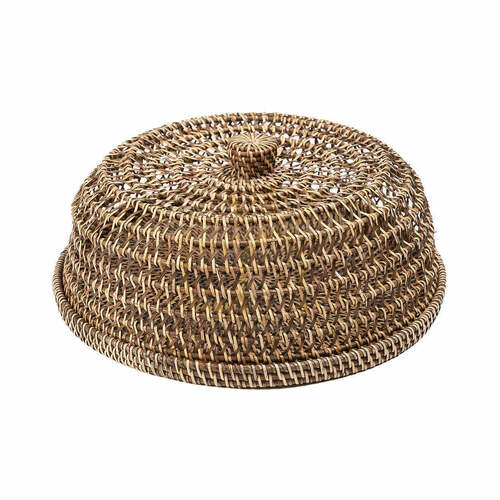Kontrollera BAZAR BIZAR The Rattan Food Cover matkupol i rotting naturbrun L