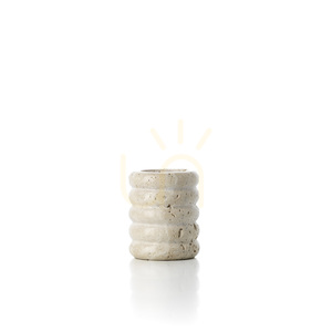 Bazar Bizar Travertine Ripple värmeljushållare S, beige travertin, 6,3 × 6,3 × 7,5 cm small 6