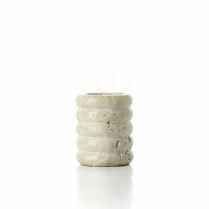 Bazar Bizar Travertine Ripple värmeljushållare S, beige travertin, 6,3 × 6,3 × 7,5 cm small 0