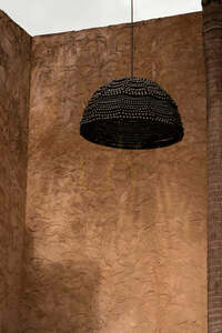 Pendant Light BAZAR BIZAR Black Wood Bead Dome 48 cm small 1