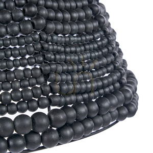 Pendant Light BAZAR BIZAR Black Wood Bead Dome 48 cm small 4
