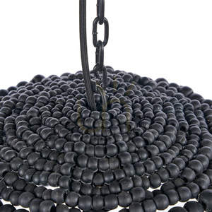 Pendant Light BAZAR BIZAR Black Wood Bead Dome 48 cm small 7