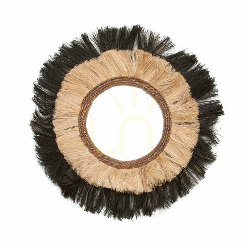 Kontrollera Spegel BAZAR BIZAR Blackout naturfiber 70 cm svart beige Mirrors