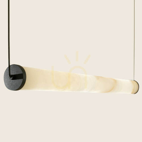 Kontrollera Zambelis 2539 LED-pendellampa, alabaster och sandsvart, 69,4 cm, 23 W, 3000 K, TRIAC