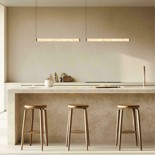 Kontrollera LED-linjelampa, hängande, 23 W, 3000 K, Triac, sandsvart – Alabaster ZAMBELIS