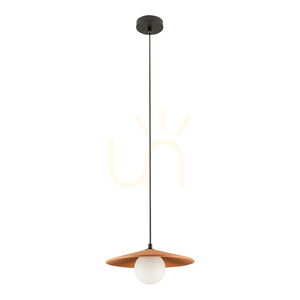 Zambelis 2598 pendellampa – terrakotta och svart, opalglas, G9, Ø28,5 cm small 1