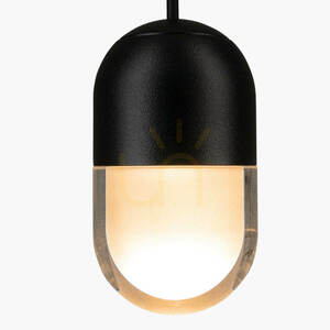 LED-pendellampa 7 W, 3000 K, sandfärgad svart aluminium – akryl, ZAMBELIS small 2