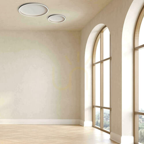 Kontrollera LED-taklampa 27 W, 2700 K–3000 K–4000 K, borstat silver, ZAMBELIS