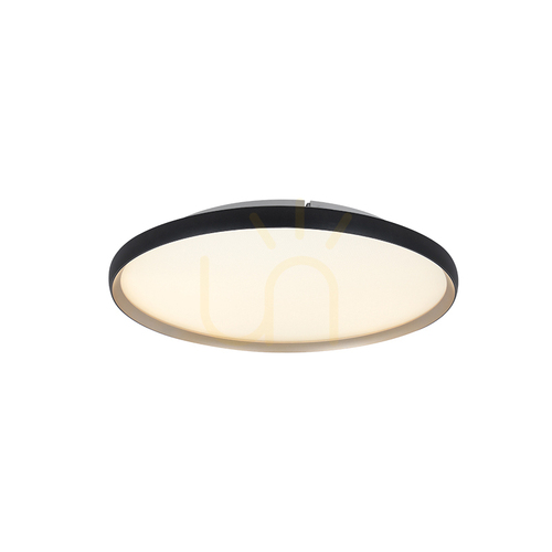 Kontrollera LED-taklampa 20 W 2700 K–3000 K–4000 K Aluminium – Mikroprismatisk akryl, svart matt – Guld ZAMBELIS
