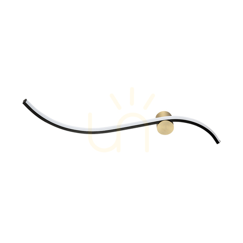 Kontrollera Zambelis 25266 LED-vägglampa, matt svart och matt guld, 65 cm, 14 W, 3000 K