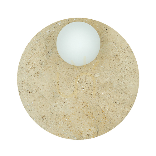 Kontrollera Zambelis 25316 vägglampa – natursten, opalglas, 30 cm, 1×G9 LED