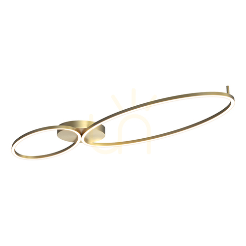 Kontrollera LED-taklampa 69 W, 3000 K, borstat guld – metall – aluminium, ZAMBELIS