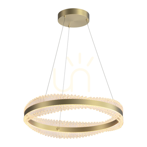 Kontrollera LED-pendellampa 58 W, 3000 K, triac, borstat guldmetall – Crystal ZAMBELIS