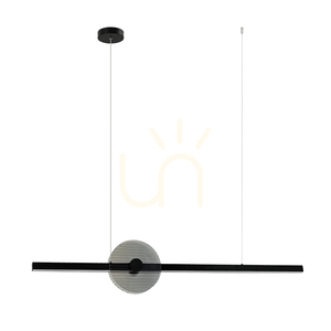 Zambelis 25425 linjär LED-pendellampa, svart och rökfärgat glas, 120,7 cm, 20 W, 3000 K, TRIAC small 0