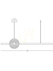 Zambelis 25425 linjär LED-pendellampa, svart och rökfärgat glas, 120,7 cm, 20 W, 3000 K, TRIAC small 2