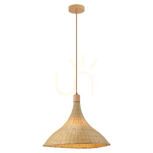 Kontrollera Zambelis 25441 pendellampa, brunbeige naturrotting, 48 cm, 1×E27