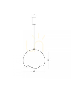 Zambelis 25450 vit pendellampa, skärm av pappersmassa 40 cm, E27 small 4