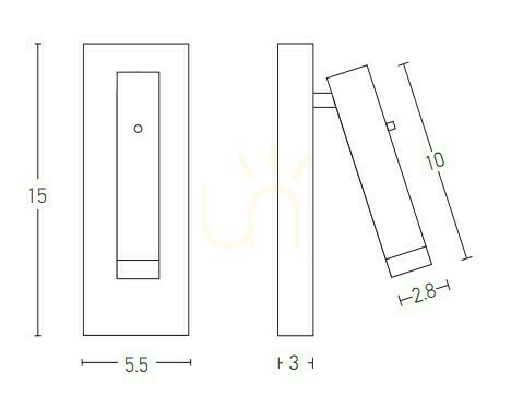 Kontrollera Zambelis H68-B vägglampa för läsning, LED 3 W 3000 K, 240 lm, rörlig arm, strömbrytare på huvudet, svart matt