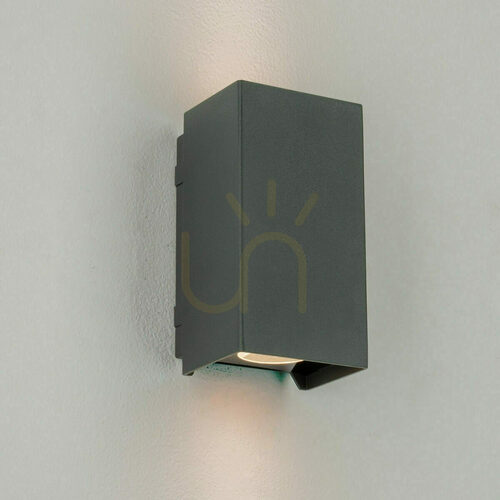 Kontrollera LED-vägglampa för utomhusbruk, upp- och nedriktad belysning, 2×3 W, 3000 K, grafitfärgat aluminium, IP65, ZAMBELIS
