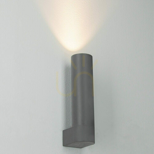 Kontrollera LED-vägglampa för utomhusbruk, 5 W, 3000 K, grafitfärgat aluminium, IP65, ZAMBELIS