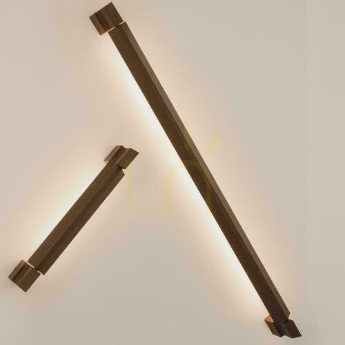 Kontrollera LED-vägglampa för utomhusbruk, 350° vridbar, 36 W, 3000 K, brun aluminium, IP54, ZAMBELIS