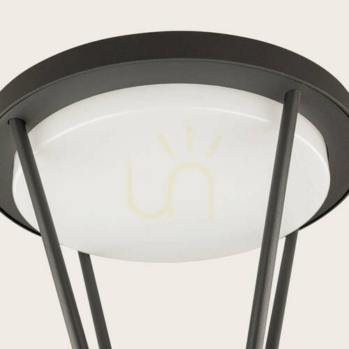 Kontrollera Utomhuslampa – LED-solcellslampa i form av en pollare, 5 W, 3000 K, grafitfärgat aluminium, IP54, ZAMBELIS