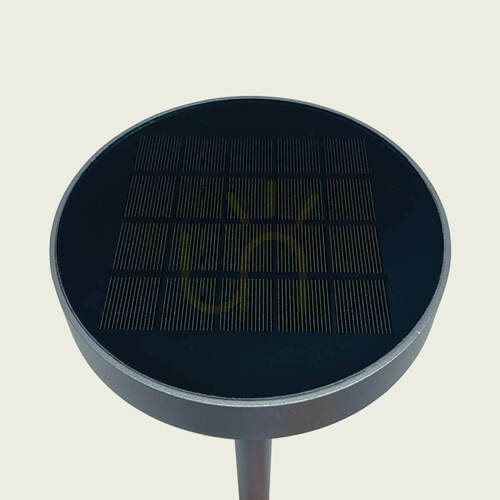 Kontrollera LED-solcellslampa för utomhusbruk, 2 W, 3000 K, med sensor, grafitfärgat aluminium, IP54, ZAMBELIS