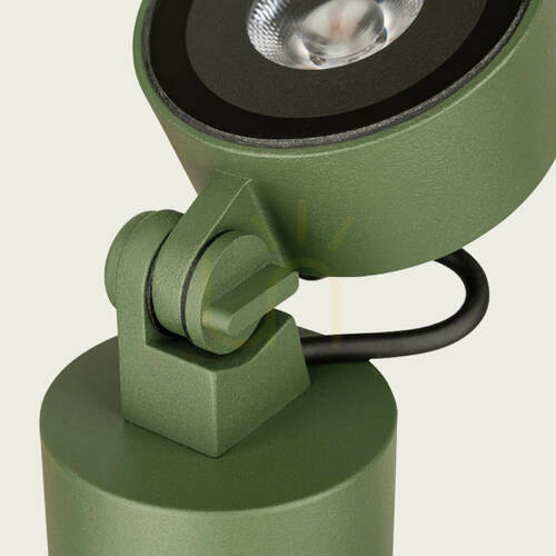 Kontrollera LED-spikbelysning för utomhusbruk, 10 W, 3000 K, grönt aluminium, IP65, ZAMBELIS