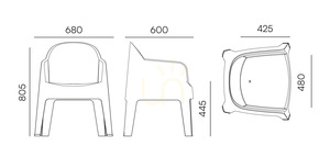 FERNE Milane FMIK768 trädgårdsstol med armstöd, beige Senza small 1