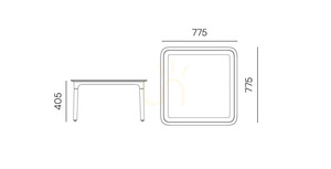 FRIS884 Rimo Garden soffbord – tegelröd FERNE small 1