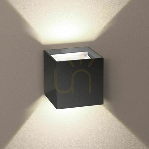 Kontrollera Kvadratiskt täckhölje till s.luce Ixa vägglampa, antracit, metall, 10 cm