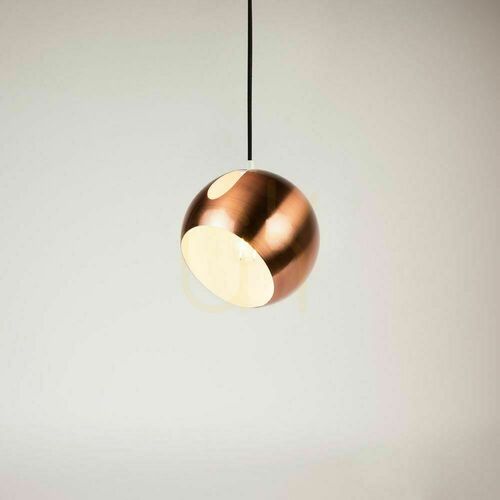 Kontrollera Pendellampa s.luce Ball koppar metall rund 20 cm