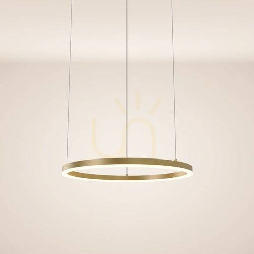 Kontrollera Pendellampa s.luce Ring LED gyllene Ø60 cm dimbar