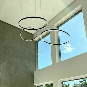 s.luce Ring LED-pendellampa, guld, Ø 100 cm, varmvitt, dimbar small 6