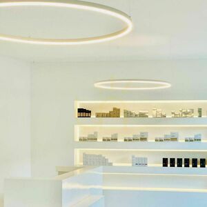 s.luce Ring LED-pendellampa, guld, Ø 100 cm, varmvitt, dimbar small 7