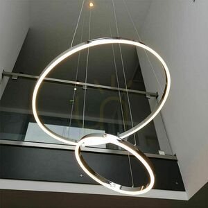 s.luce Ring LED-pendellampa, guld, Ø 100 cm, varmvitt, dimbar small 0