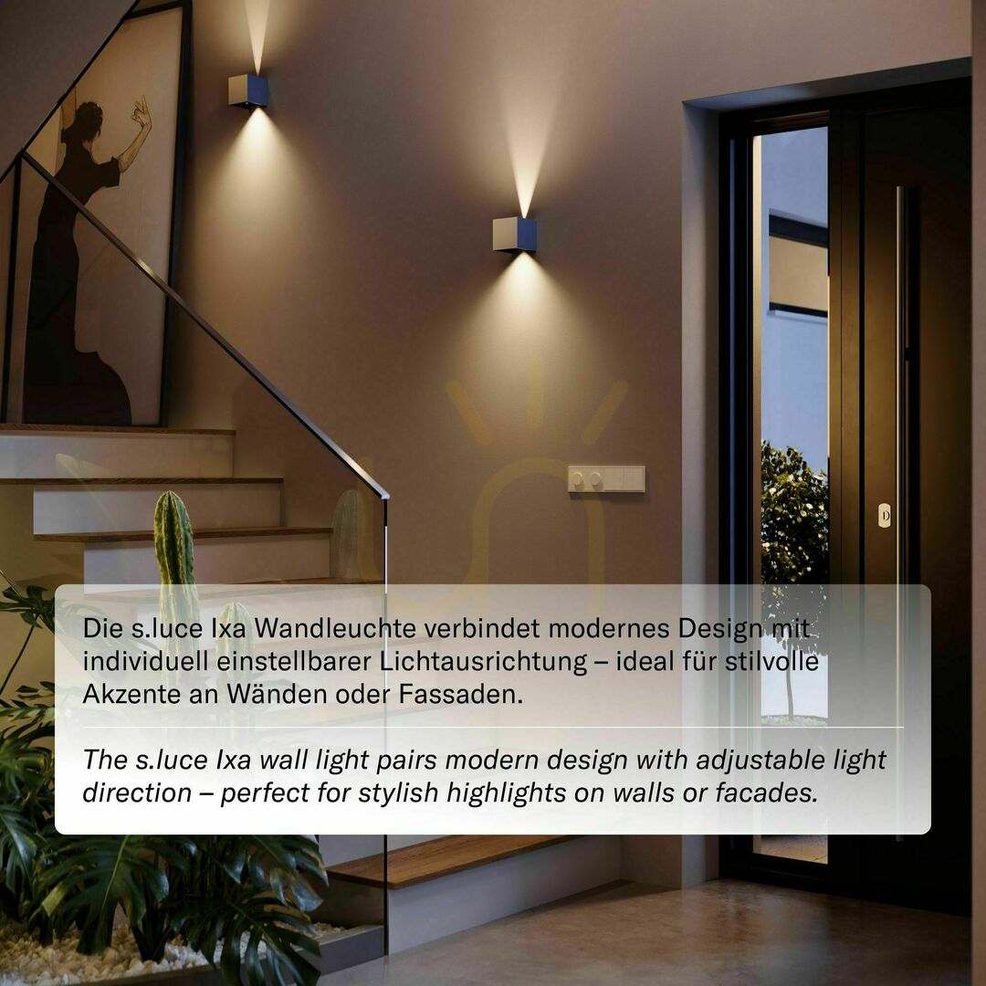 Display Vägglampa s.luce Ixa LED betong 10 cm IP44 Vägglampa s.luce Ixa LED betong 10 cm IP44