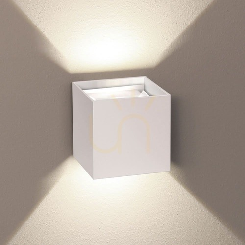 Kontrollera s.luce Ixa High Power LED-vägglampa vit kvadratisk 10 W 3000 K IP20 10 cm
