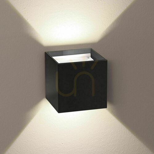 Kontrollera s.luce Ixa LED vägglampa kvadratisk gyllene 3000K dimbar 10W 730 lm