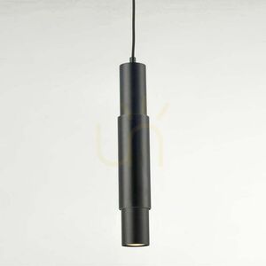 Pendellampa s.luce Crutch svart med kromcylinder, metall, GU10, 1 ljuspunkt small 13