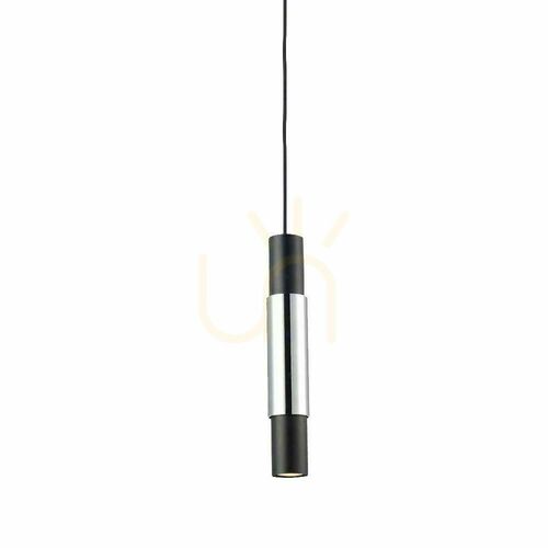 Kontrollera Pendellampa s.luce Crutch svart med kromcylinder, metall, GU10, 1 ljuspunkt