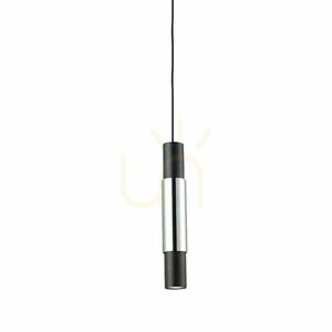 Pendellampa s.luce Crutch svart med kromcylinder, metall, GU10, 1 ljuspunkt small 15