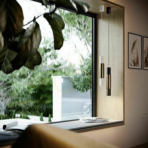 Kontrollera Pendellampa s.luce Crutch vit metall GU10 5,8 cm