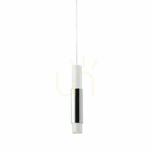 Kontrollera Pendellampa s.luce Crutch vit med kromcylinder GU10 1-ljus 5,8 cm