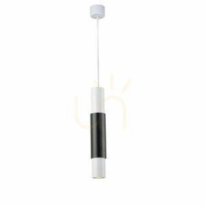 Pendellampa s.luce Crutch GU10 vit, dekorcylinder i borstad aluminium small 12