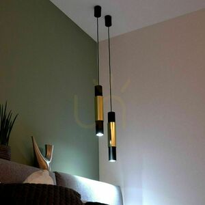 Pendellampa s.luce Crutch GU10 vit, dekorcylinder i borstad aluminium small 2