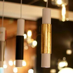Pendellampa s.luce Crutch GU10 vit, dekorcylinder i borstad aluminium small 4