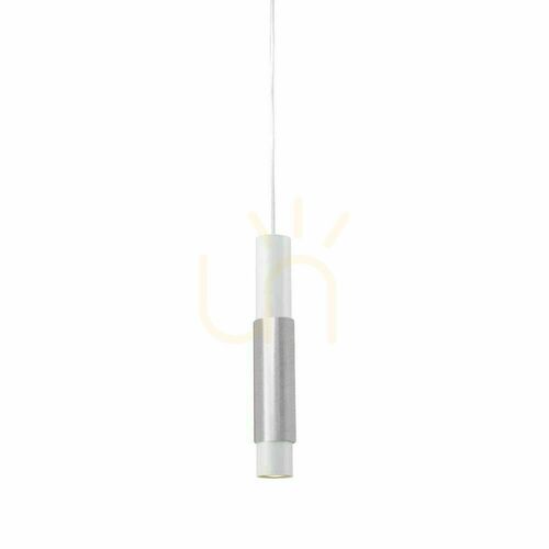 Kontrollera Pendellampa s.luce Crutch GU10 vit, dekorcylinder i borstad aluminium