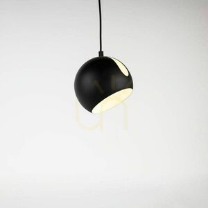 Pendellampa s.luce Ball svart Ø20 cm E27 vridbar skärm, 5 m upphängning small 15