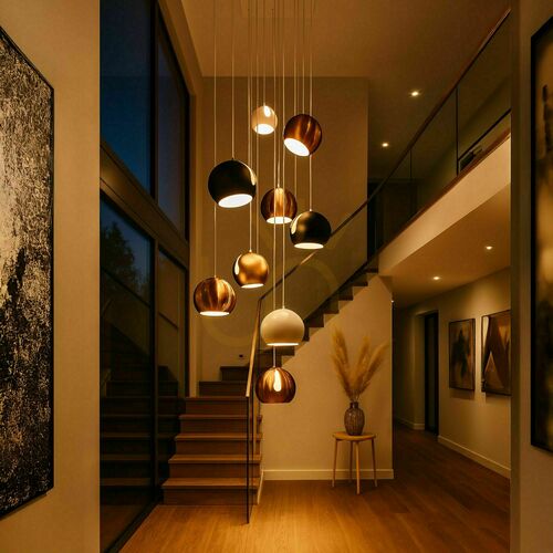Kontrollera Ljuskrona s.luce Ball vit metall 30 cm rund modern E27 1 ljuspunkt